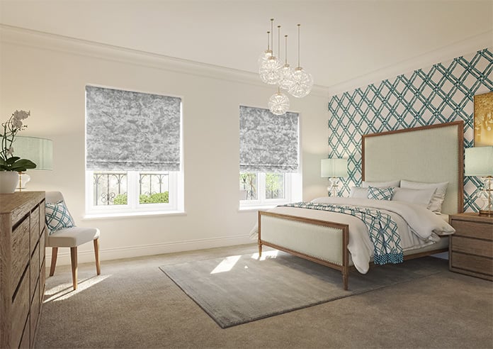Cyrus Crushed Velvet, Glint - Motorised Roman Blind - Image 6